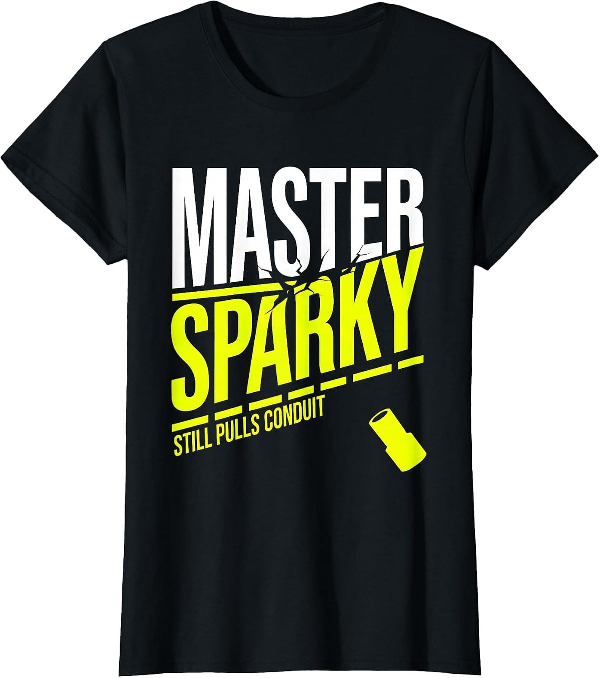 Master Sparky, Still Pulls Conduit Funny Electrician Gift T-Shirt - Black