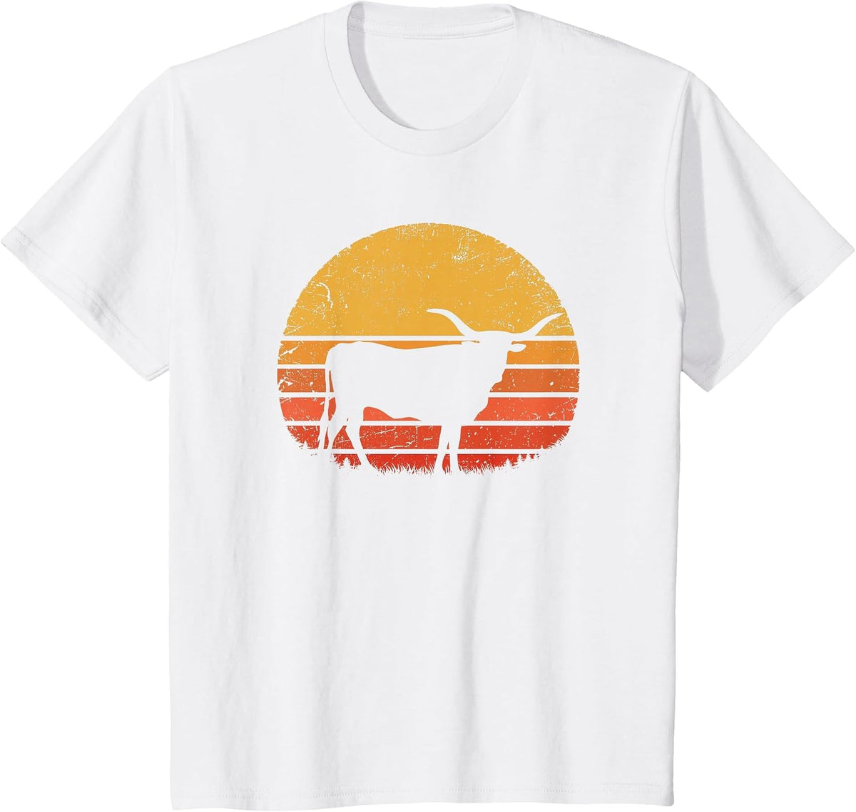 Longhorn Cattle | Retro Texas Cow Herd Vintage Texan Farmer T-Shirt - White