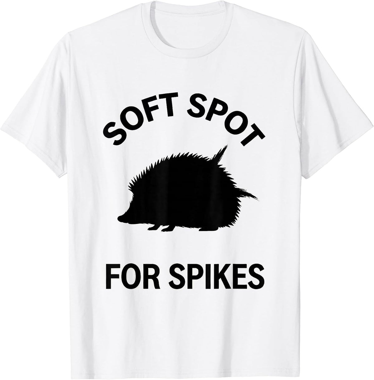Men's Soft Spot For Spikes Minimalist Hedgehog Cute Animal Lover T-Shirt - White