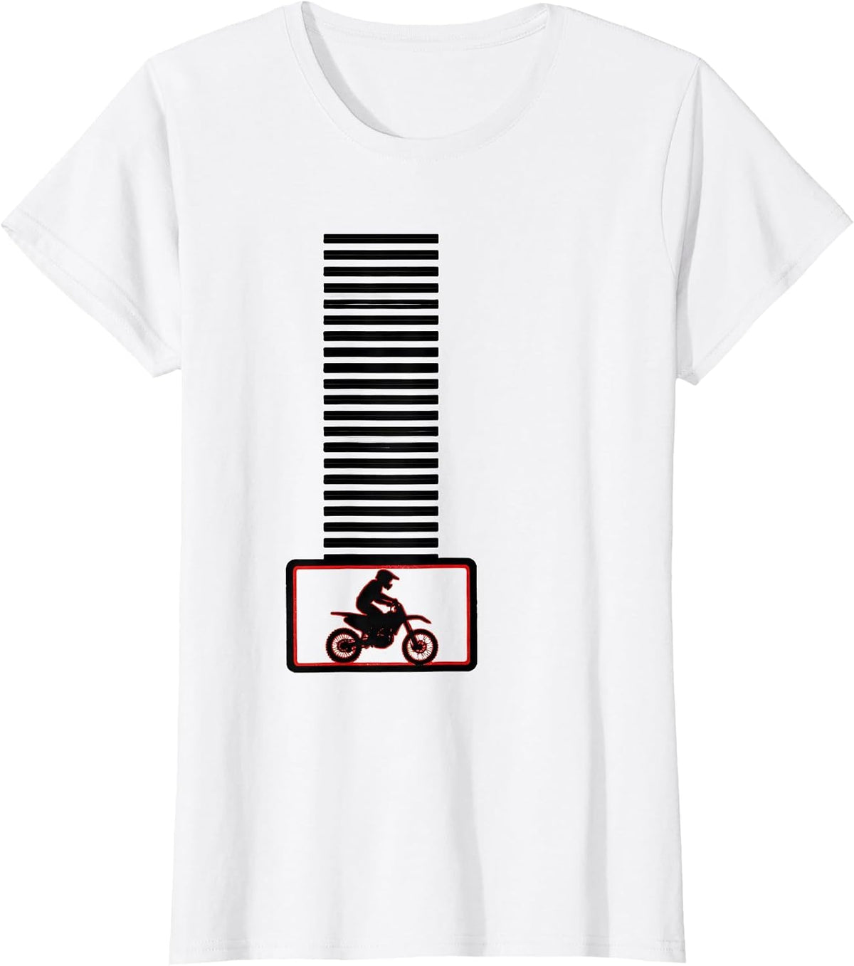 Old Guy Dirt Bike Column Deadpan Humor T-Shirt - White