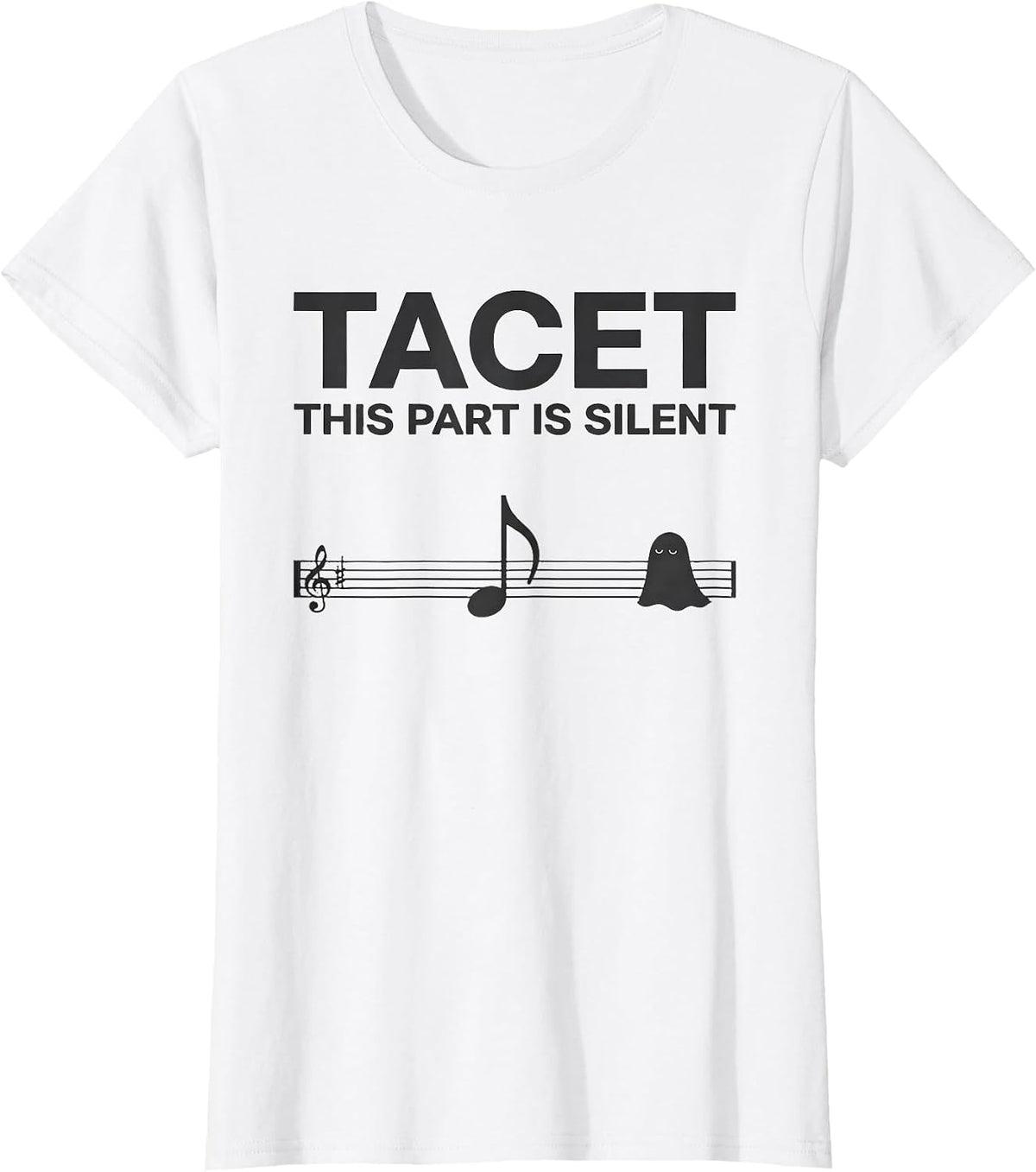 Women's Tacet This Part Is Silent Whimsical Art Teacher Halloween T-Shirt - White