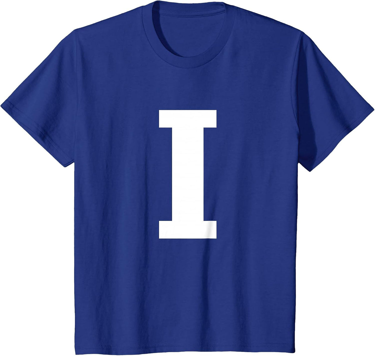 Alphabet Letter I (Capital Upper case) Matching Group Team T-Shirt - Royal Blue