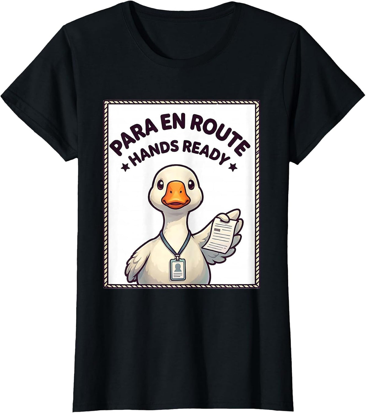 Para En Route Hands Ready Cute Kawaii Paraprofessional SPED T-Shirt - Black