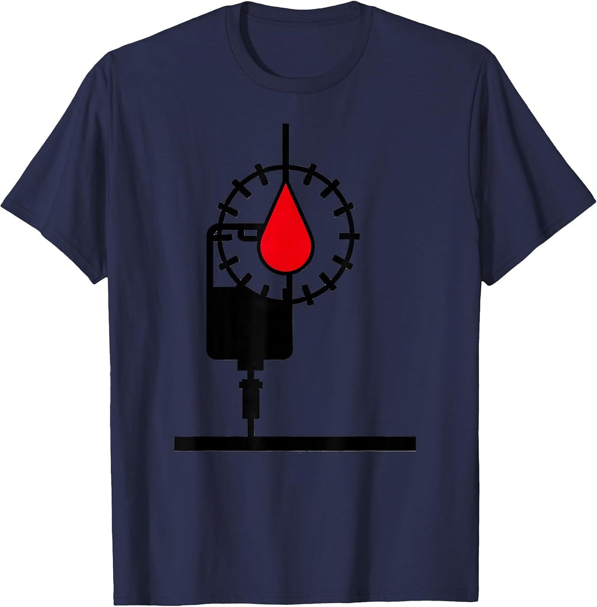IV Drip Nurse New Year Eve Crew Party T-Shirt - Navy Blue