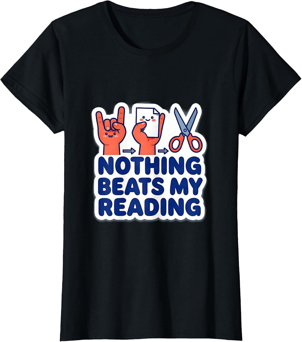 Women's Nothing Beats My Reading Funny Book Lover Back To School T-Shirt - Black