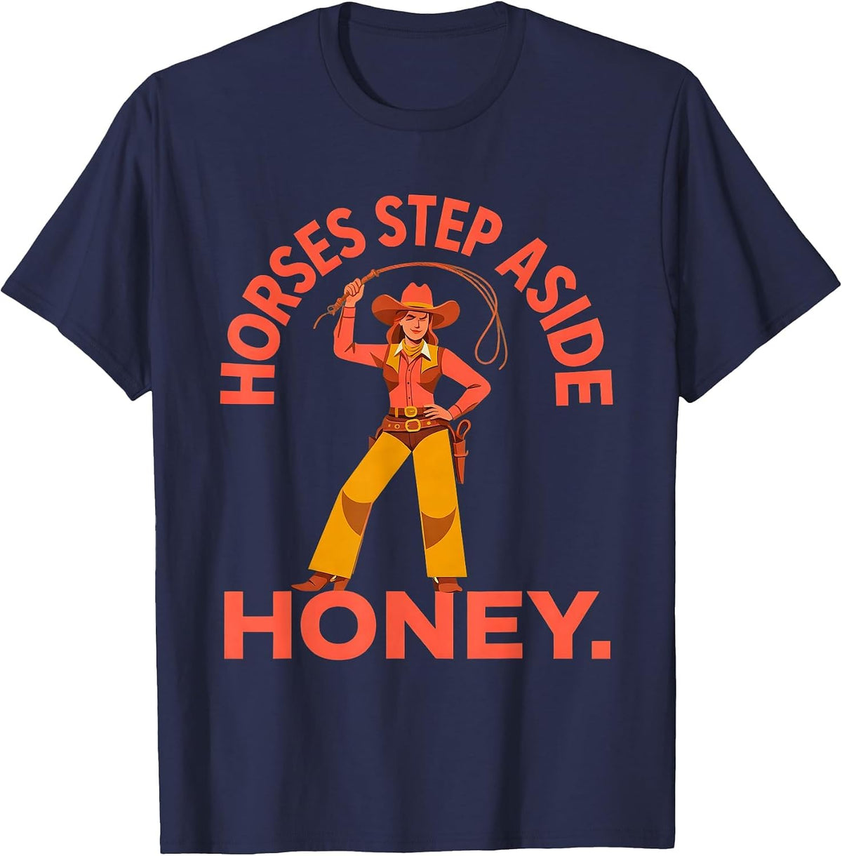 Save A Horse Ride A Cowboy Western Design T-Shirt - Navy Blue