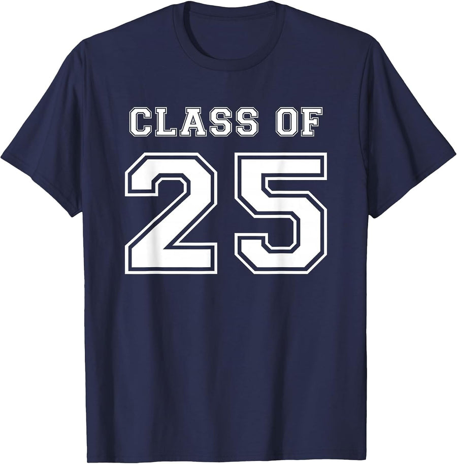Class of 2025 Senior Graduation High School Back to School T-Shirt - Navy Blue