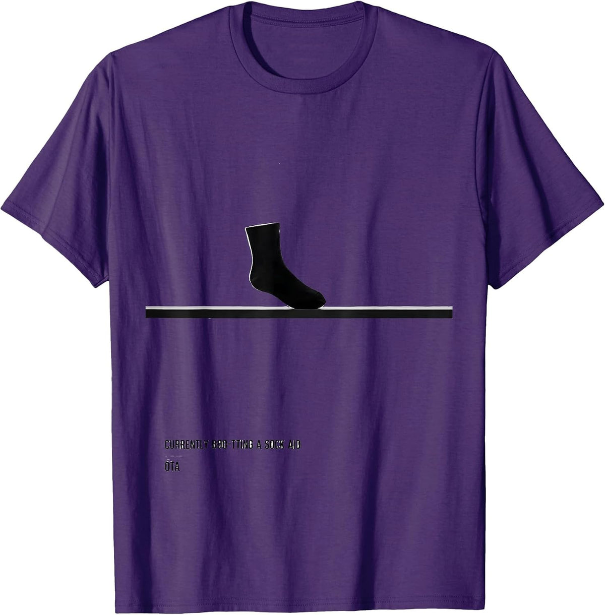 Men's Currently Boo-tting a Sock Aid OTA Funny Occupational T-Shirt - Purple