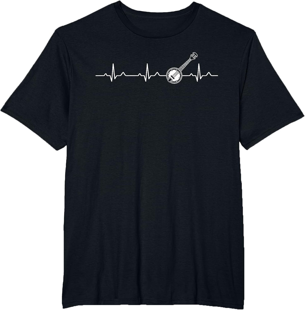Bluegrass Heartbeat Banjo Player Retro Country Bluegrass T-Shirt - Black