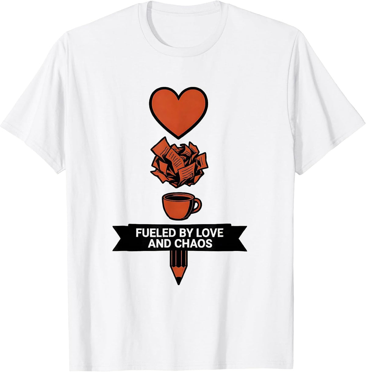 Men's Fueled by Love and Chaos Sped Teacher Design T-Shirt - White