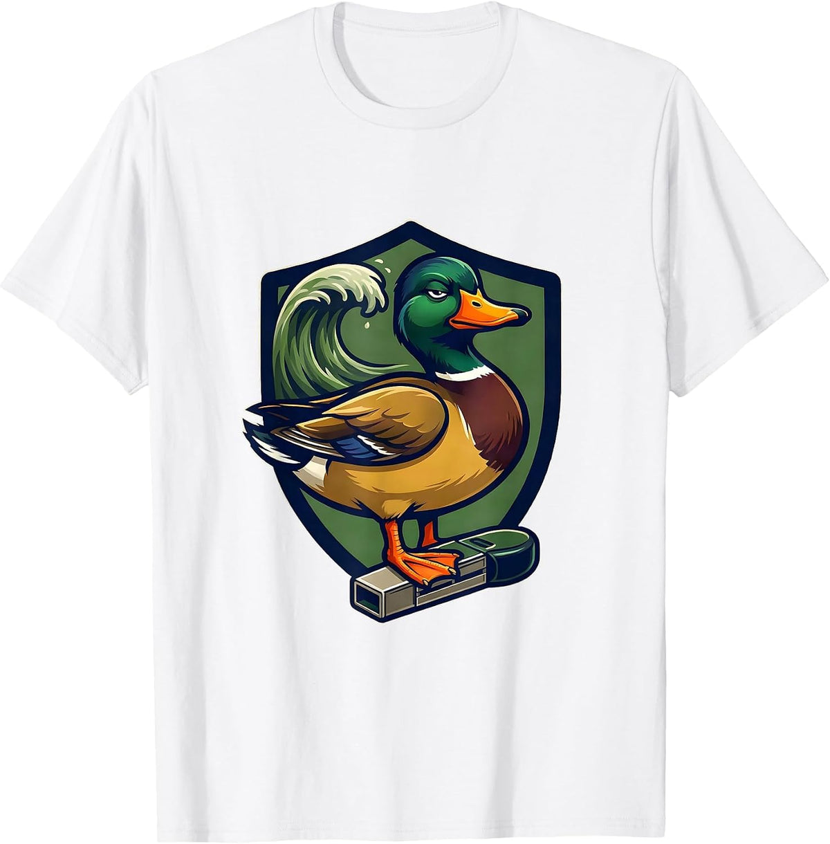 Men's Mallard Mascot Duck Hunter Humor Novelty Gift T-Shirt - White