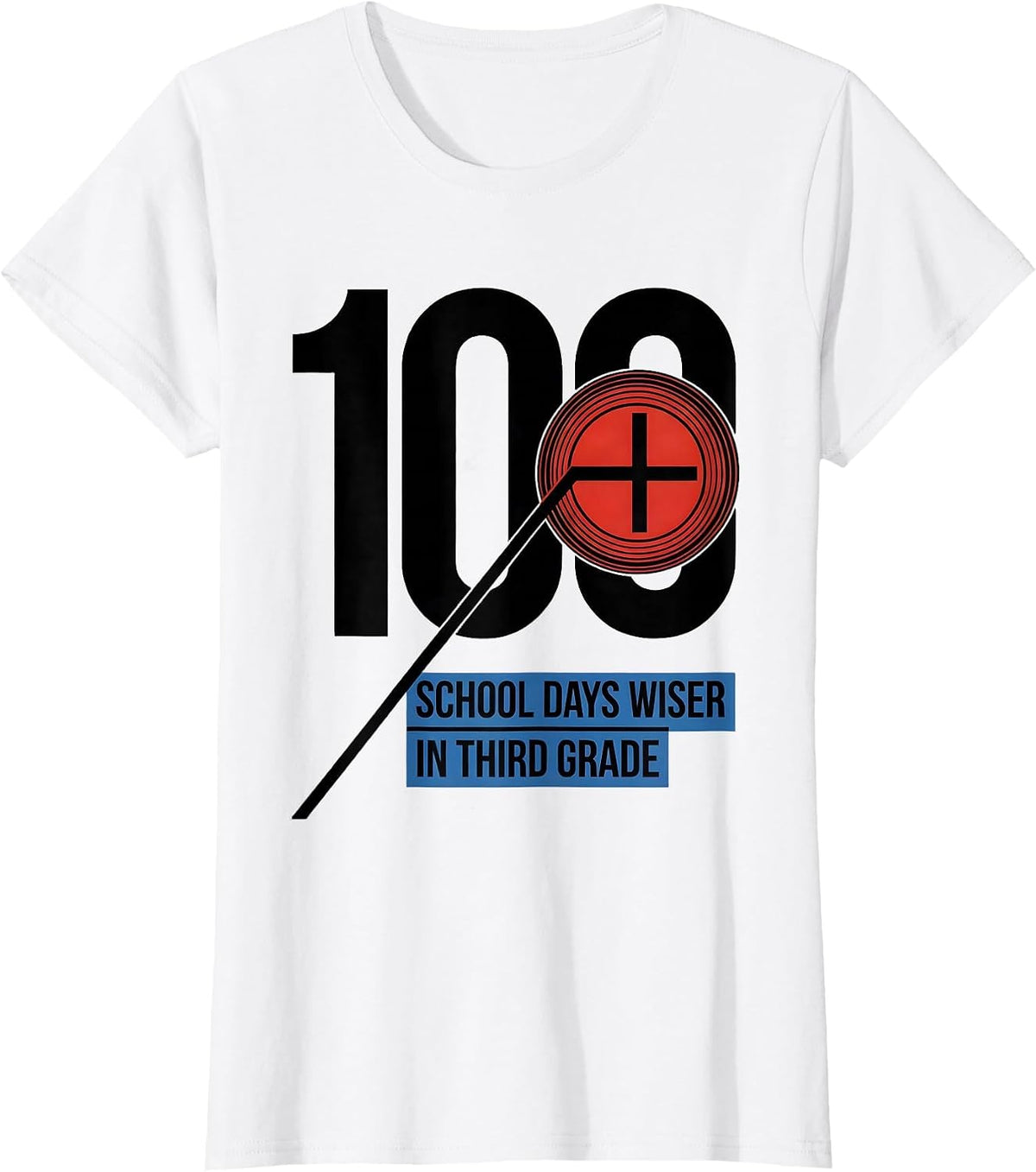 100 School Days Wiser In Third Grade Bauhaus Modernist T-Shirt - White