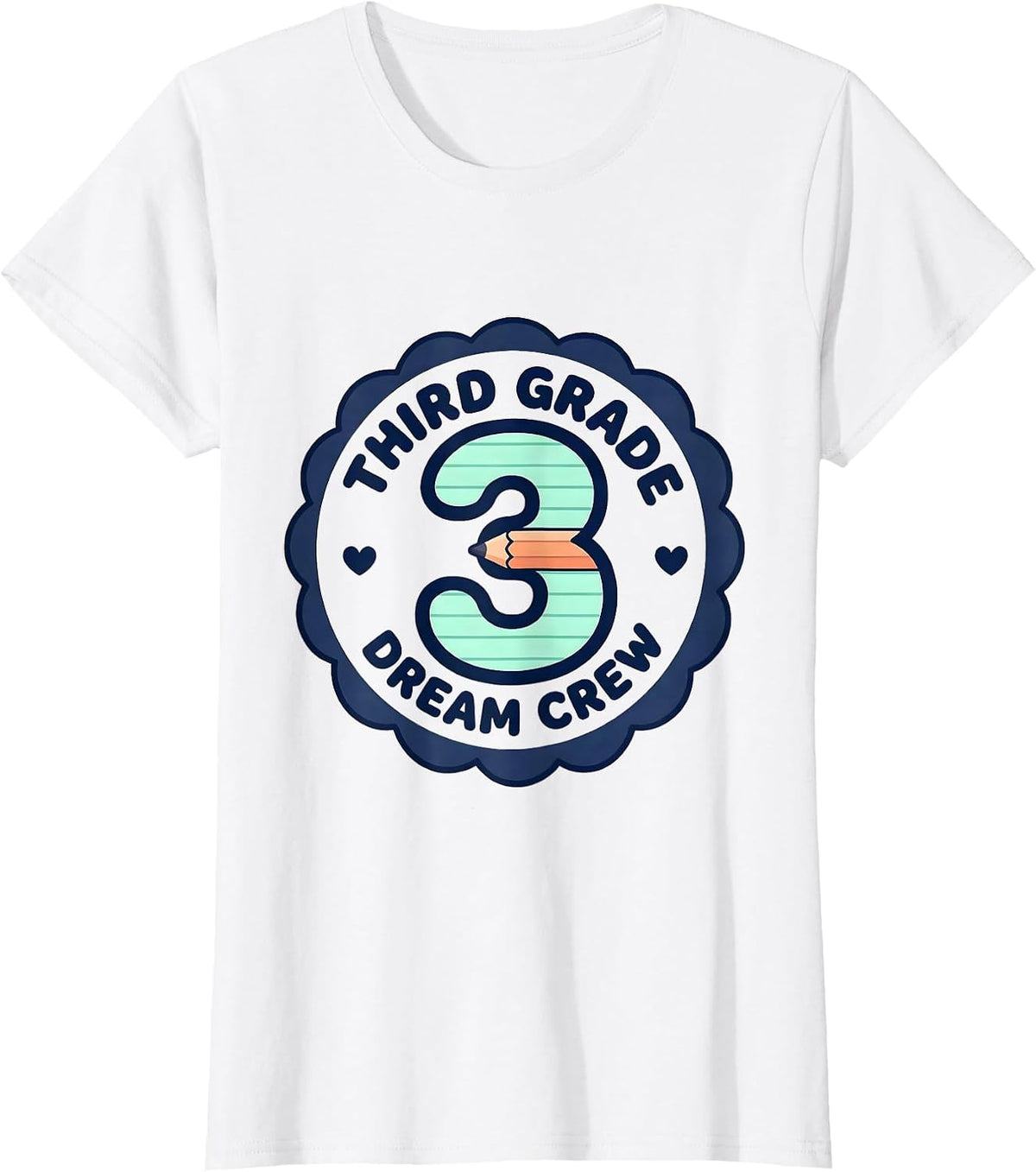 Third Grade Dream Crew Cute Kawaii Back To School Teacher T-Shirt - White