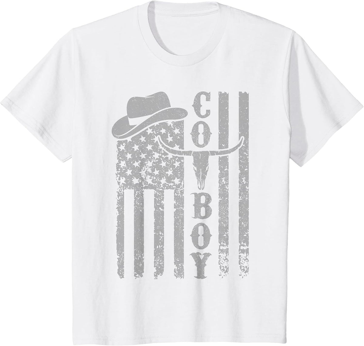 Western Country Men Teen Boy Kid Rodeo Southern Retro Cowboy T-Shirt - White