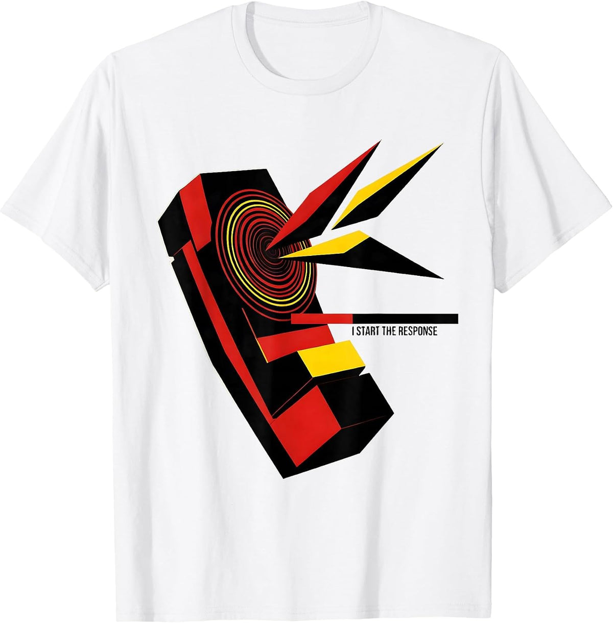 Men's I Start The Response Bauhaus Modernist 911 Dispatcher Thin T-Shirt - White