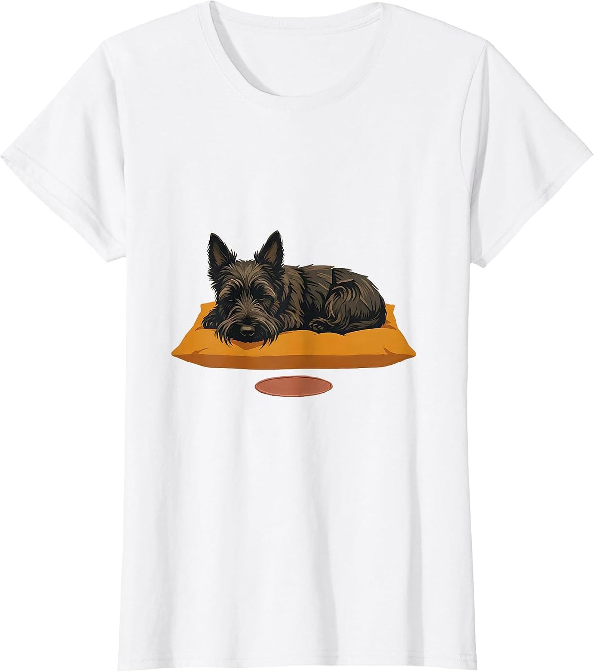 Women's Sleeping Scottish Terrier Cozy Dog Lover Pajama Humor T-Shirt - White