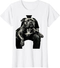Women's Pittie Silhouette Pitbull Dog Lover Mom T-Shirt - White