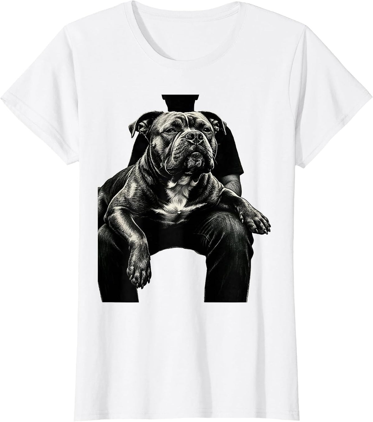Women's Pittie Silhouette Pitbull Dog Lover Mom T-Shirt - White