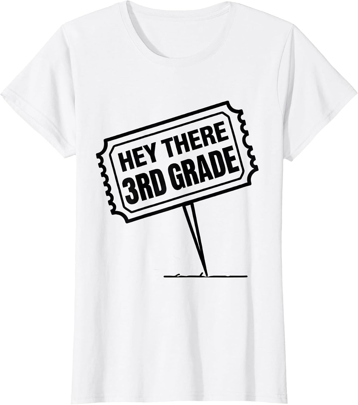 Women's Hey There, 3rd Grade Funny Teacher Back To School Crew T-Shirt - White