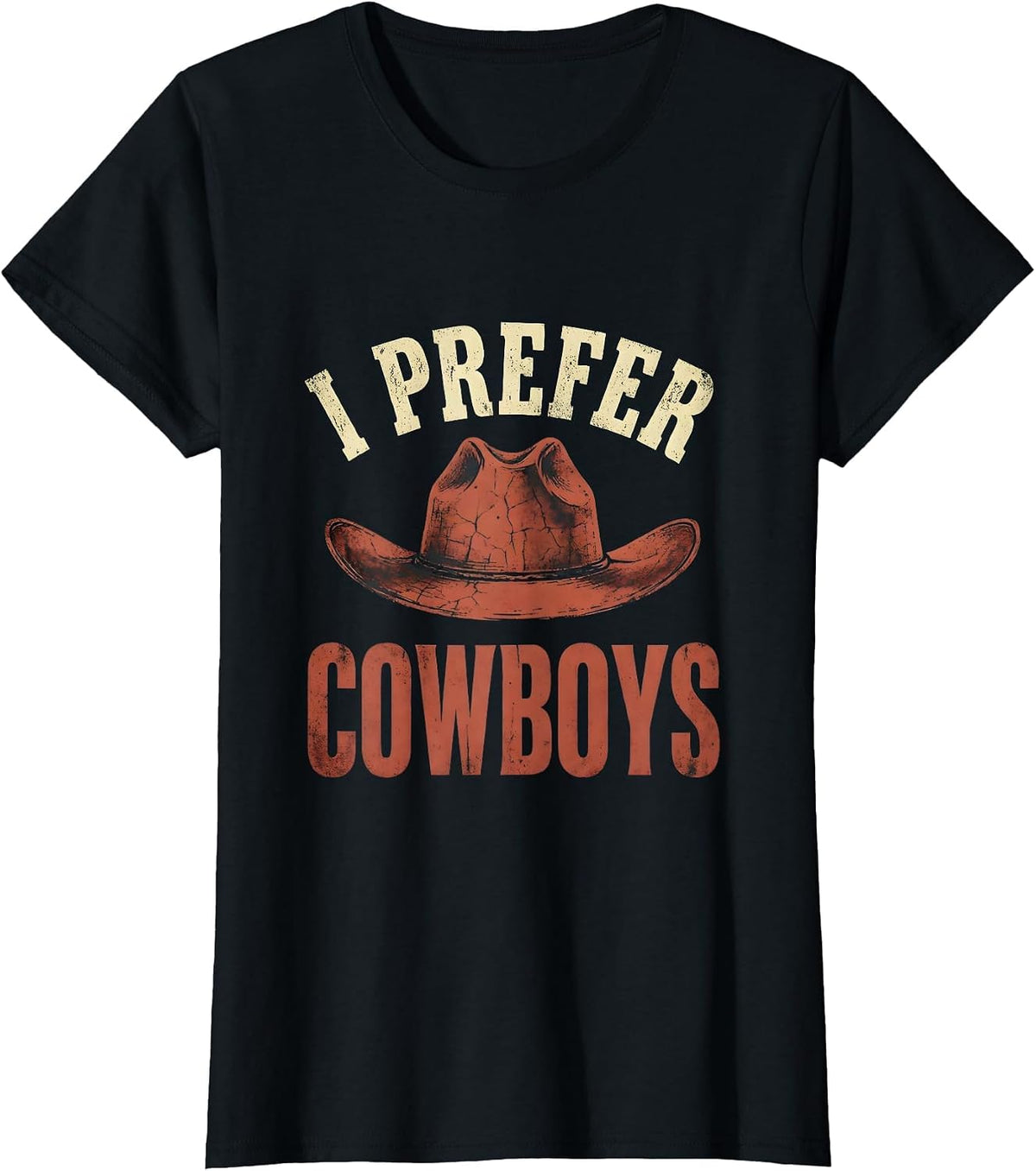 Women's Save A Horse Ride A Cowboy I Prefer Cowboys T-Shirt - Black