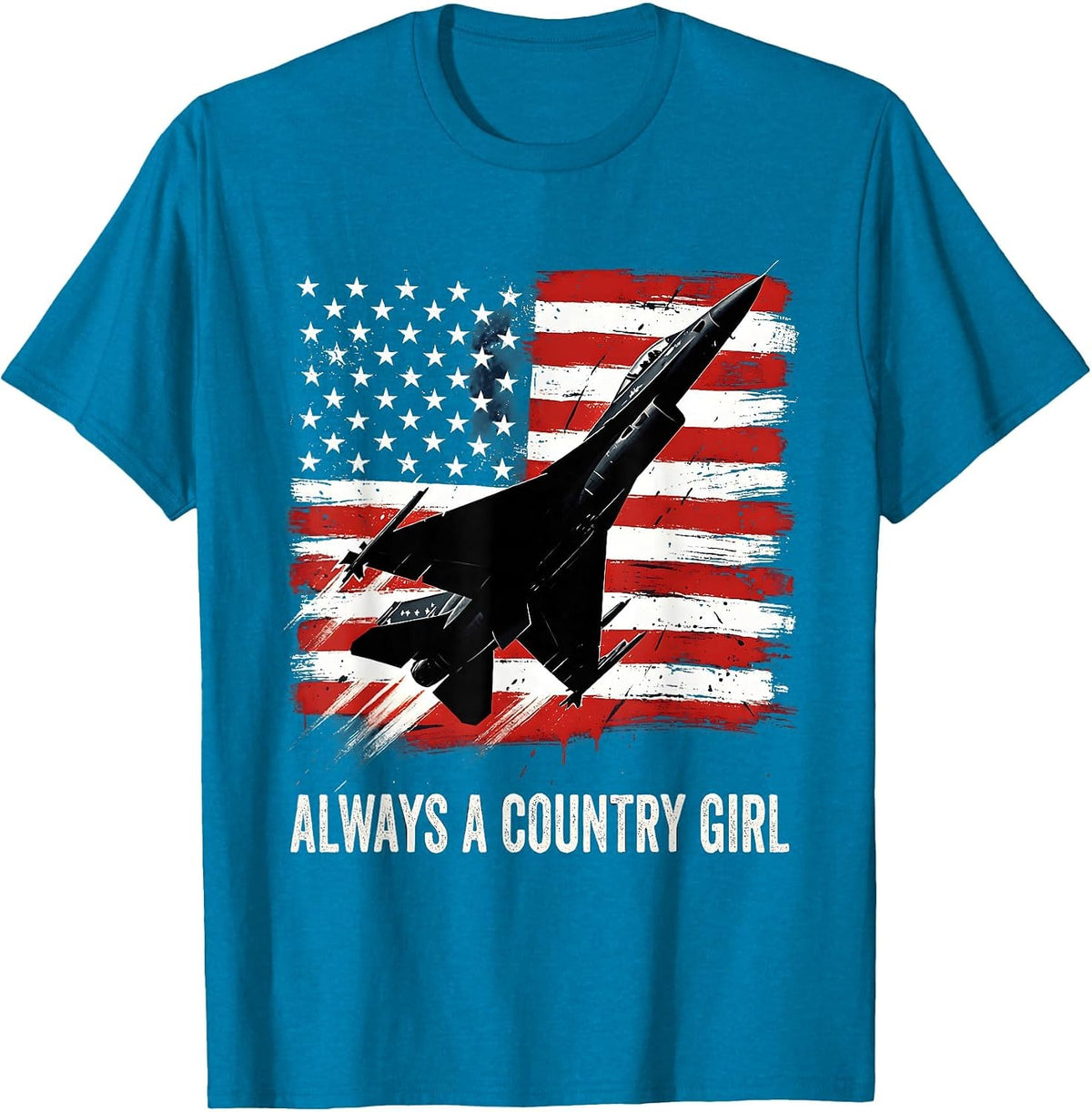 Always a Country Girl Music Lover Design T-Shirt - Sapphire Blue