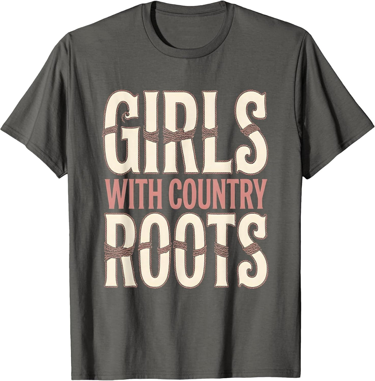 Girls With Country Roots 90s Country Music Design T-Shirt - Asphalt Grey