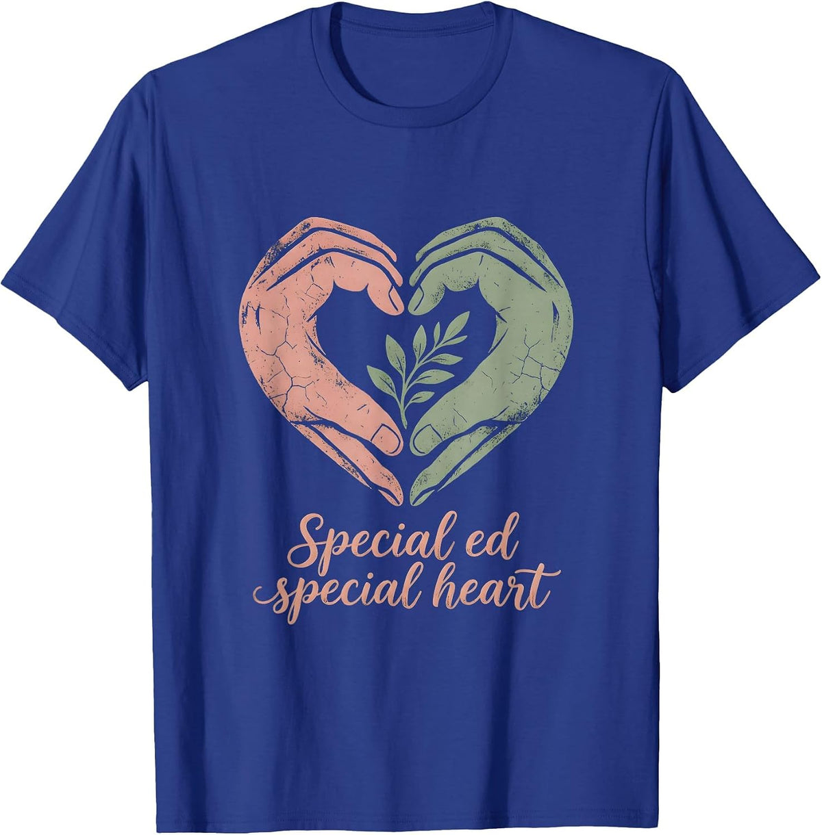 Special Ed Special Heart Teacher Design T-Shirt - Royal Blue