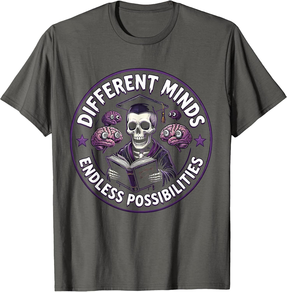 Men's Different Minds Endless Possibilities Sped Teacher T-Shirt - Asphalt Grey