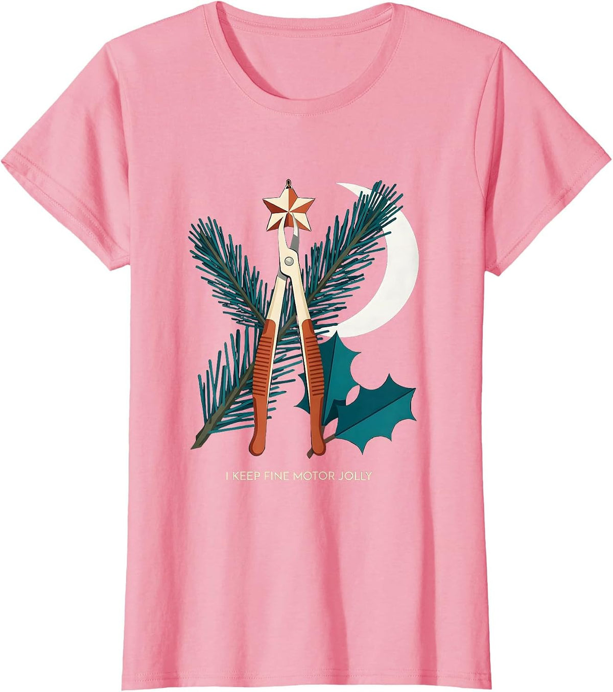 Women's I Keep Fine Motor Jolly Midcentury Modern Occupational T-Shirt - Pink