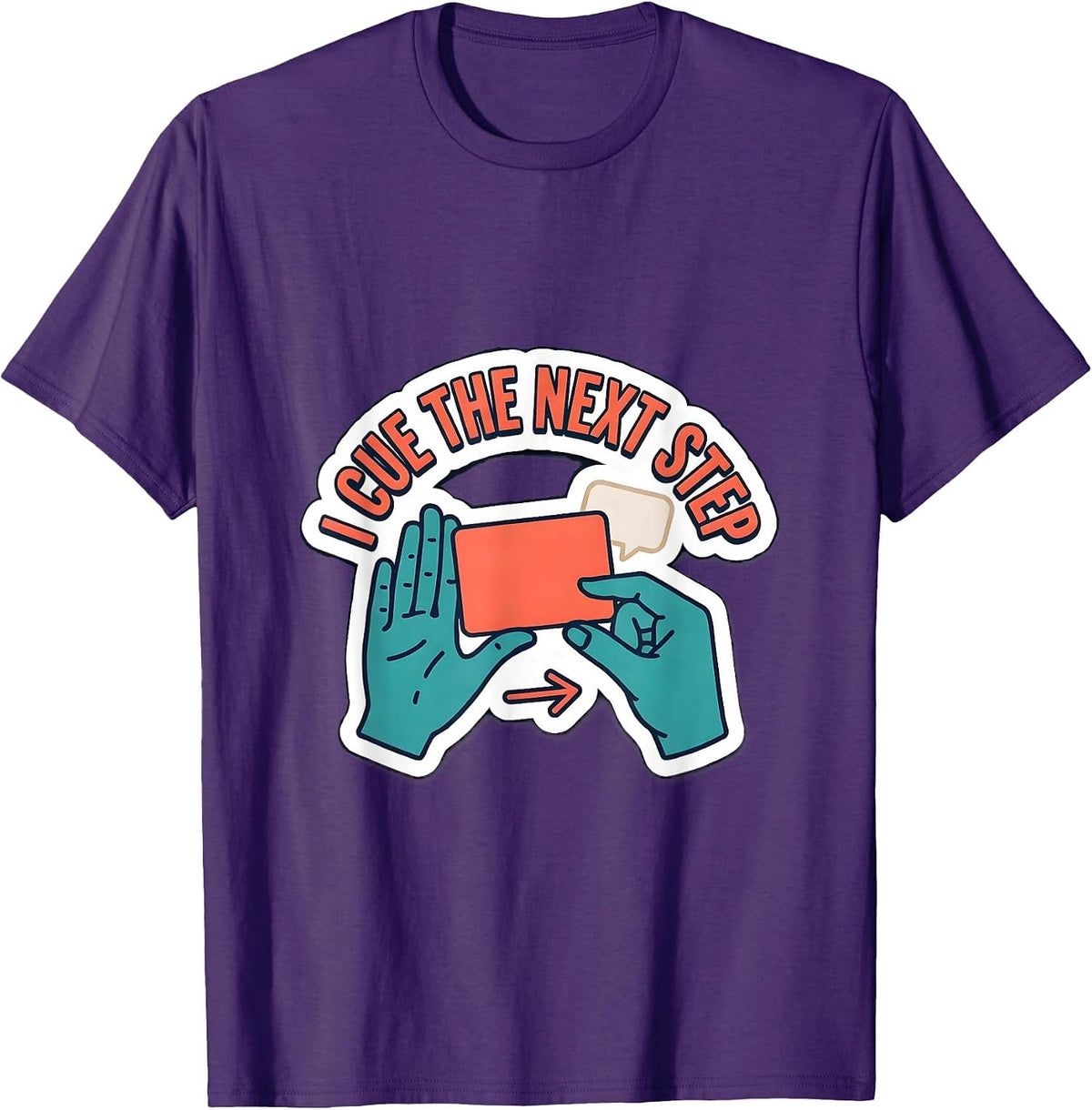 Men's I Cue The Next Step Funny Special Education Teacher SPED T-Shirt - Purple