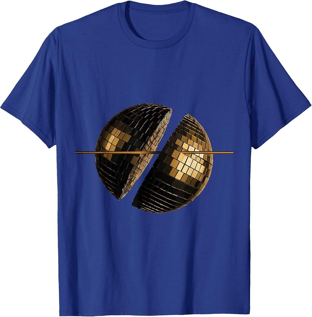 Disco Ball Split Retro 70s Party Costume T-Shirt - Royal Blue