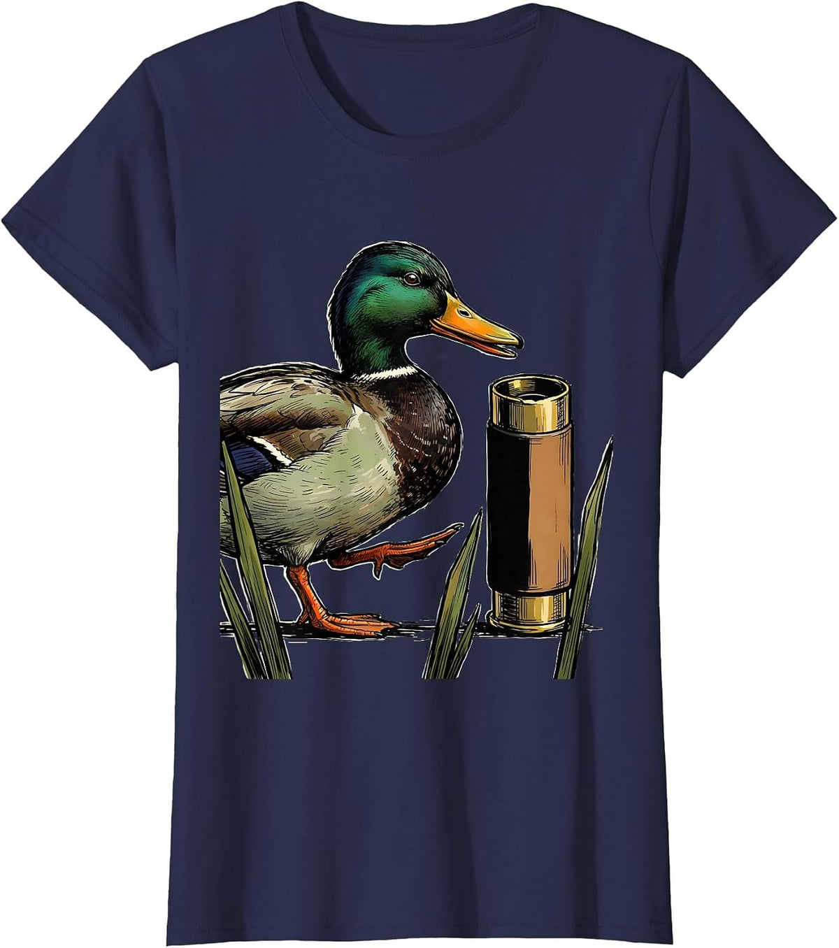 Women's Mallard Duck Hunting Humor Gift for Dads T-Shirt - Navy Blue