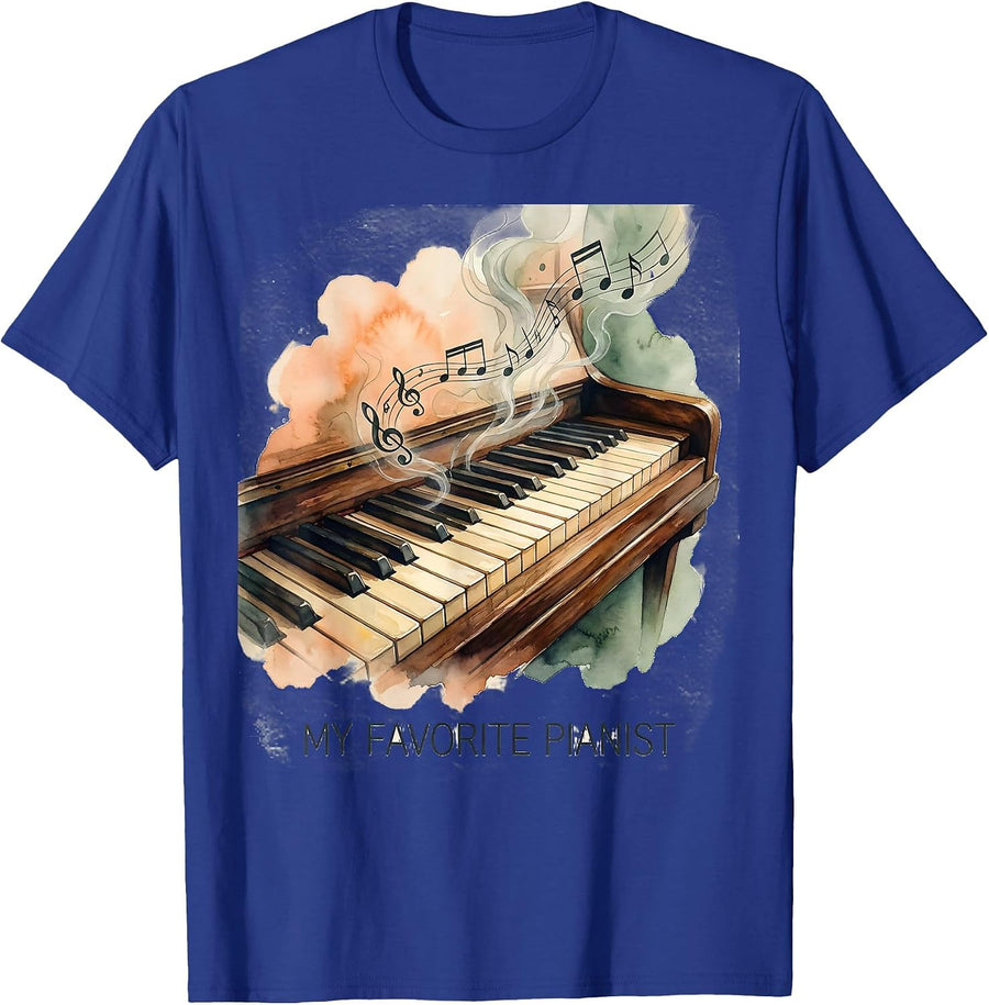 My Favorite Pianist Retro Pianist Piano Teacher Piano Player T-Shirt - Royal Blue