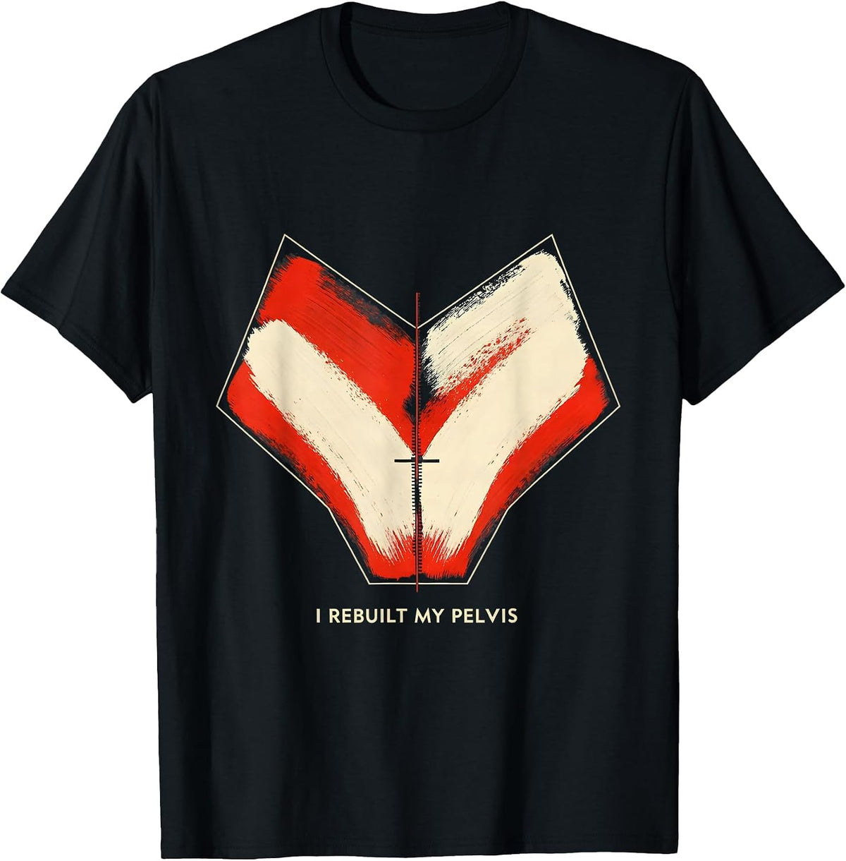 Men's I Rebuilt My Pelvis Funny Surgery Recovery Injury Humor T-Shirt - Black