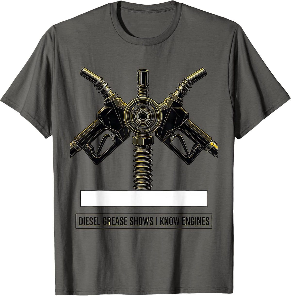 Diesel Grease Shows I Know Engines Funny Diesel Mechanic T-Shirt - Asphalt Grey