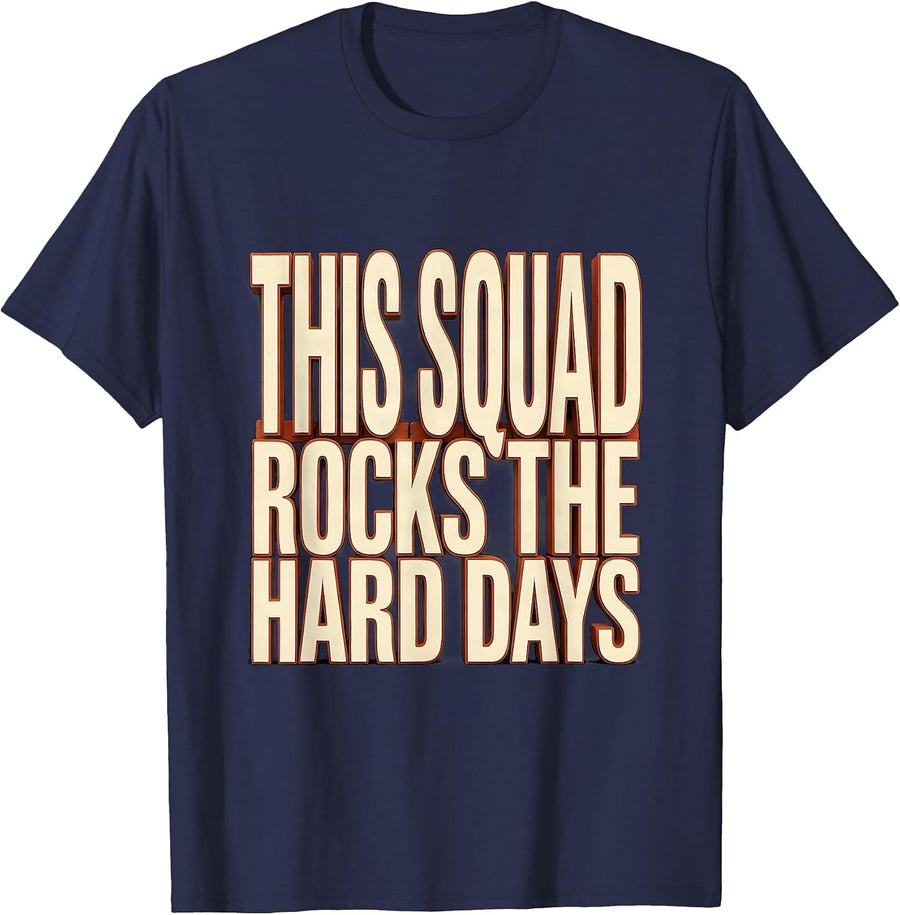 This Squad Rocks The Hard Days Funny Special Ed Teacher Rock T-Shirt - Navy Blue