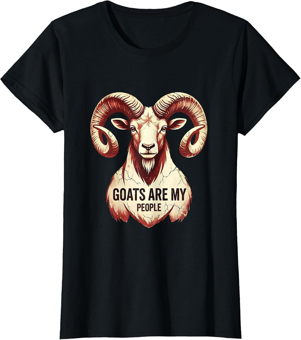 Goats Are My People Funny Goat Lover Design T-Shirt - Black
