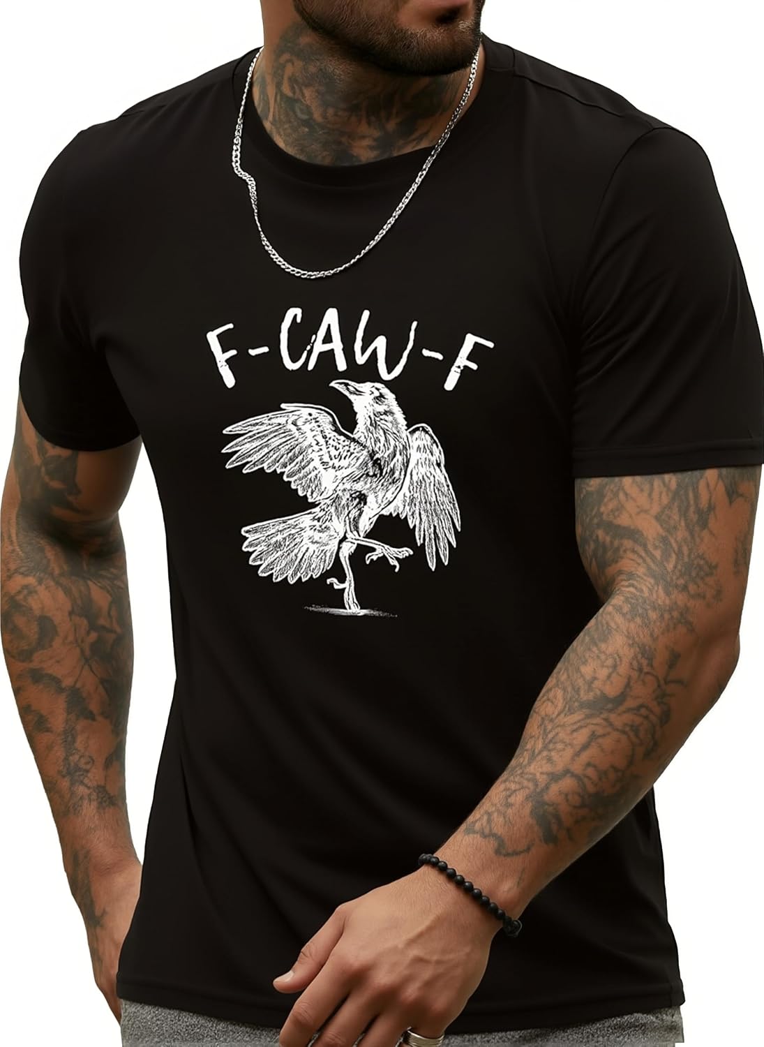 Round Neck Graphic Tees for Men Summer Fall Short Sleeve T-Shirt Basis Tops Blouse - C20-black