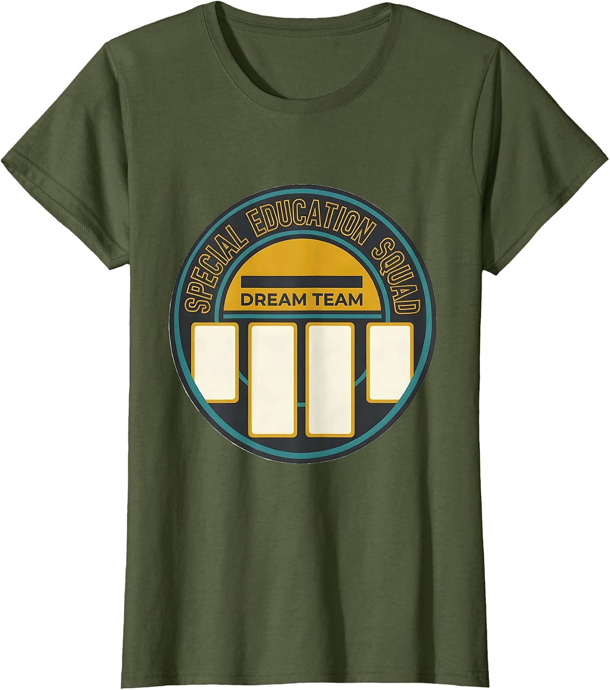 Women's Special Education Squad Dream Team Midcentury Modern Teacher T-Shirt - Olive Green