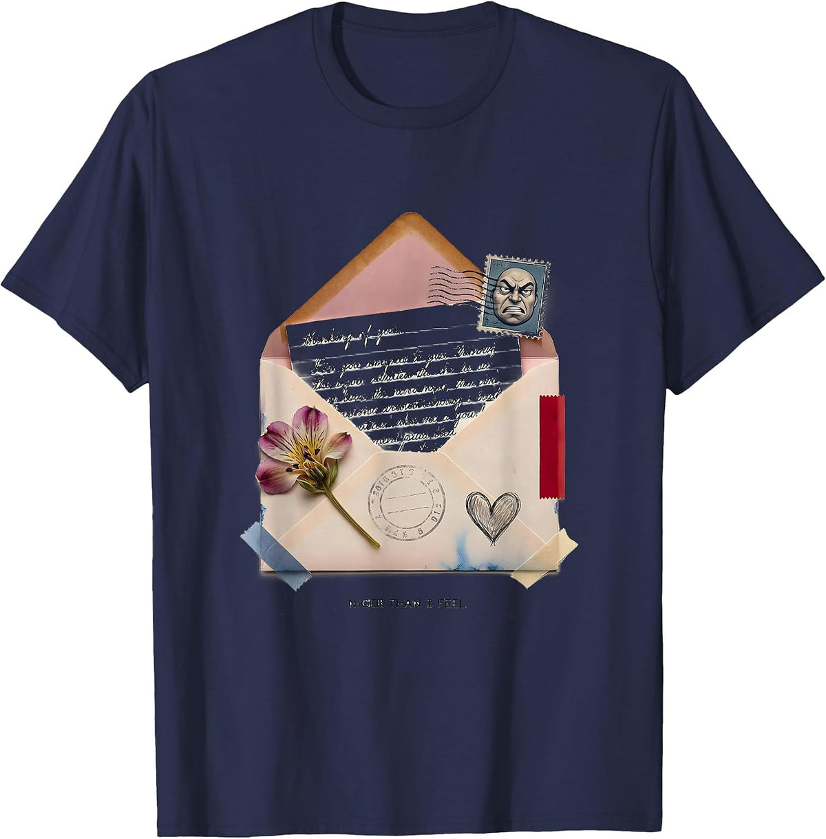 Nicer Than I Feel Sarcastic Humor Design T-Shirt - Navy Blue
