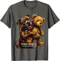 Pitbull Mom Blockhead Behavior Funny Pitbull Lover Humor T-Shirt - Asphalt Grey