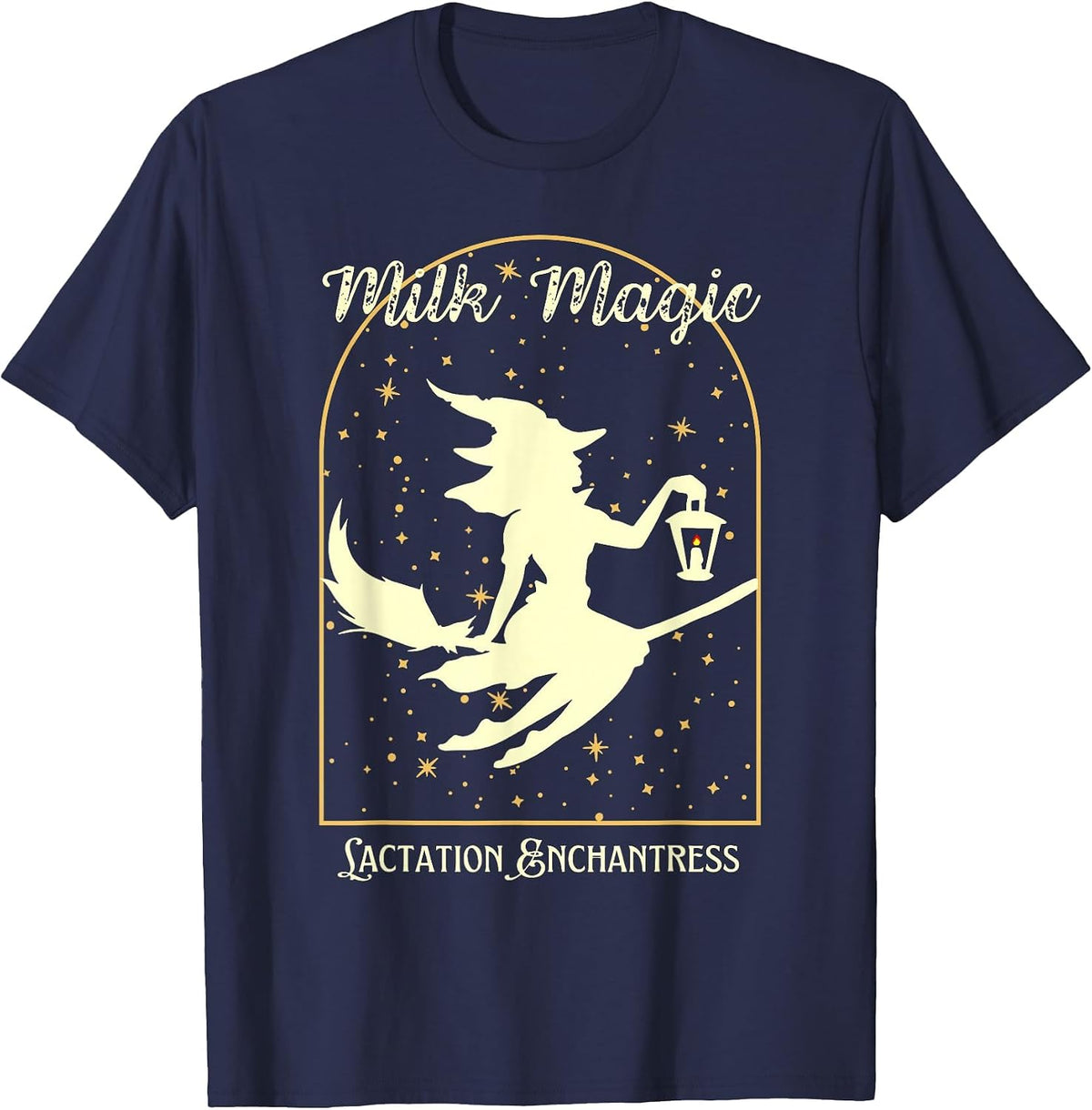 Witch Lactation Consultant Breastfeeding IBCLC Halloween T-Shirt - Navy Blue