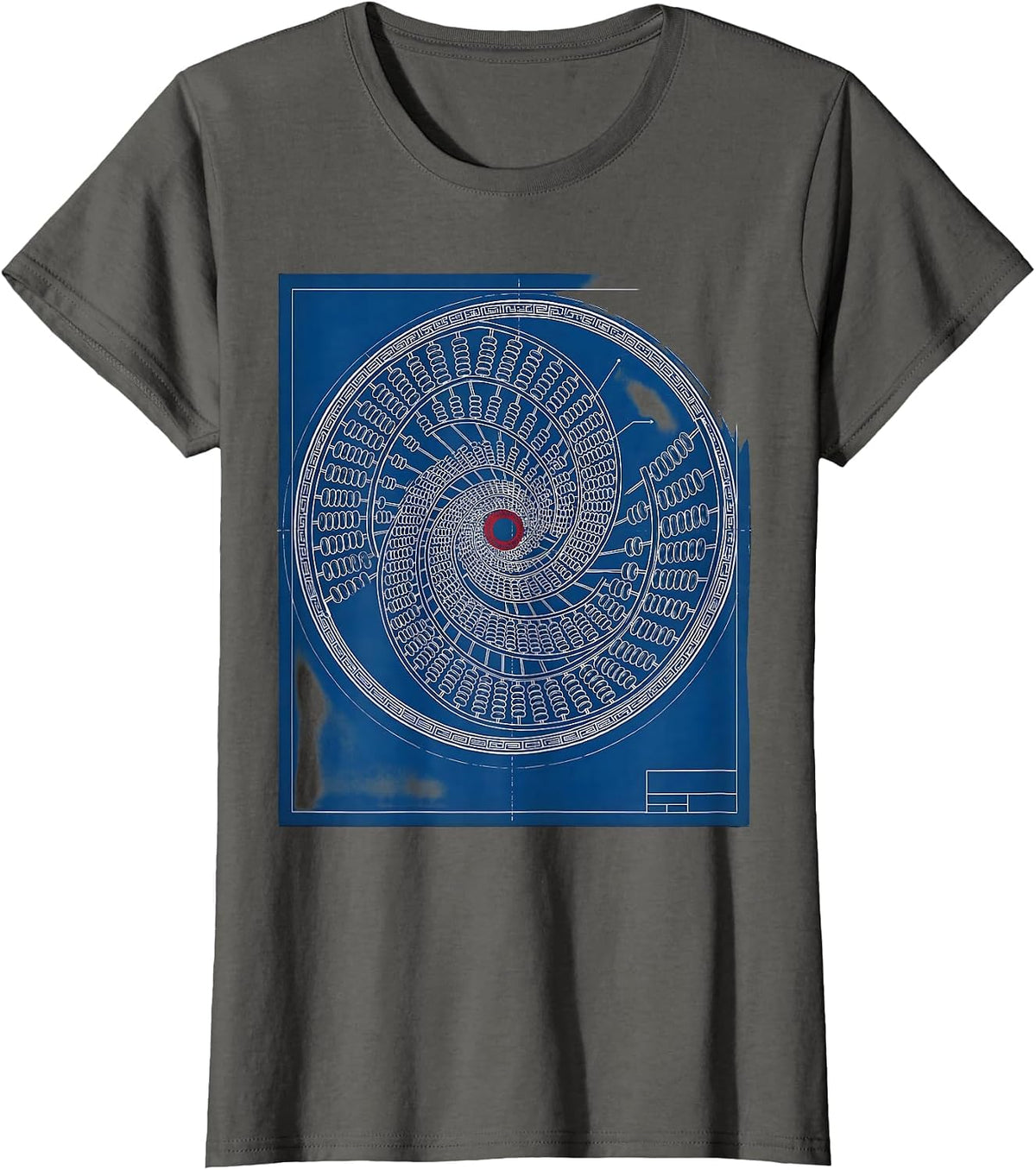 Women's Abacus Galaxy Spiral Math Universe Design T-Shirt - Asphalt Grey