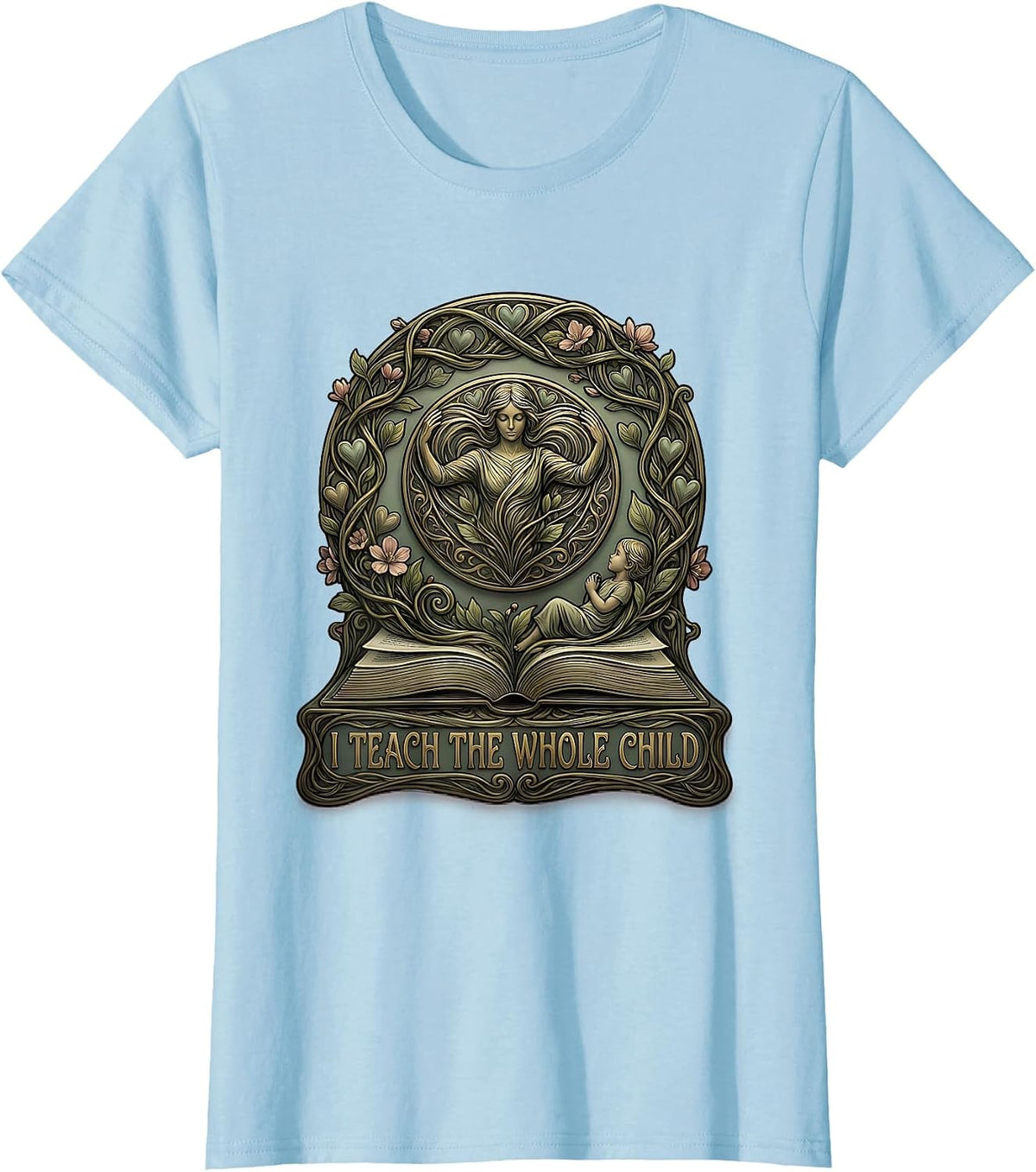 Women's I Teach The Whole Child Sped Teacher Design T-Shirt - Baby Blue