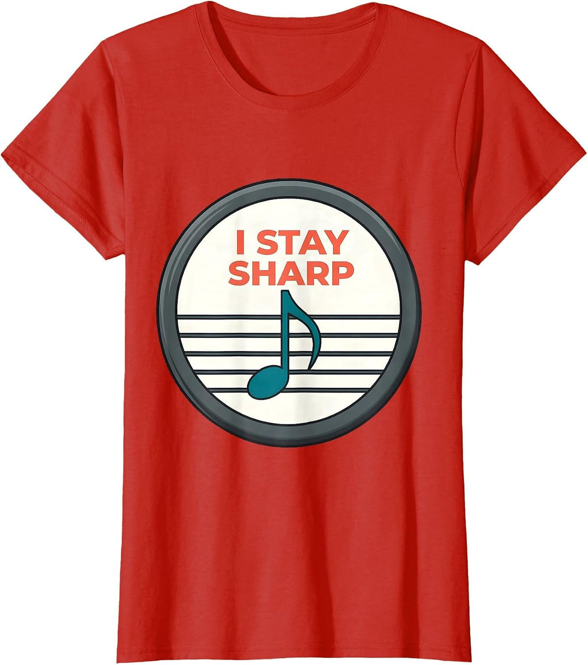 I Stay Sharp Funny Music Lover Pianist Humor T-Shirt - Red