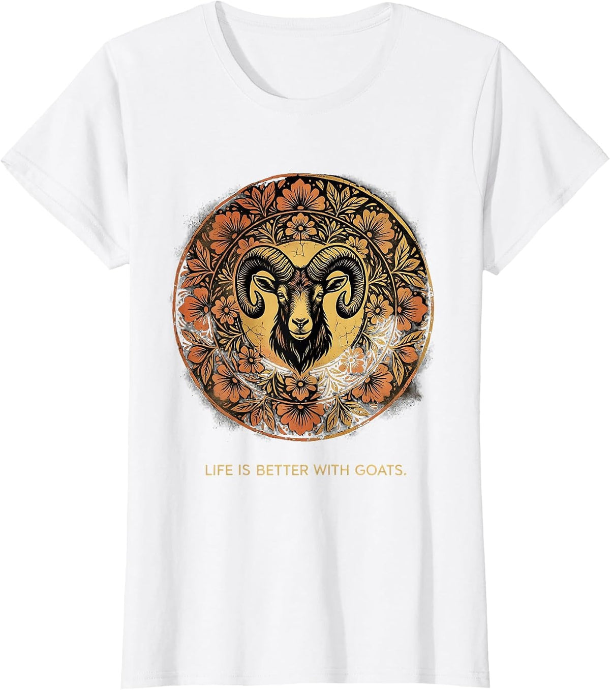 Life Is Better With Goats Funny Goat Lover Design T-Shirt - White