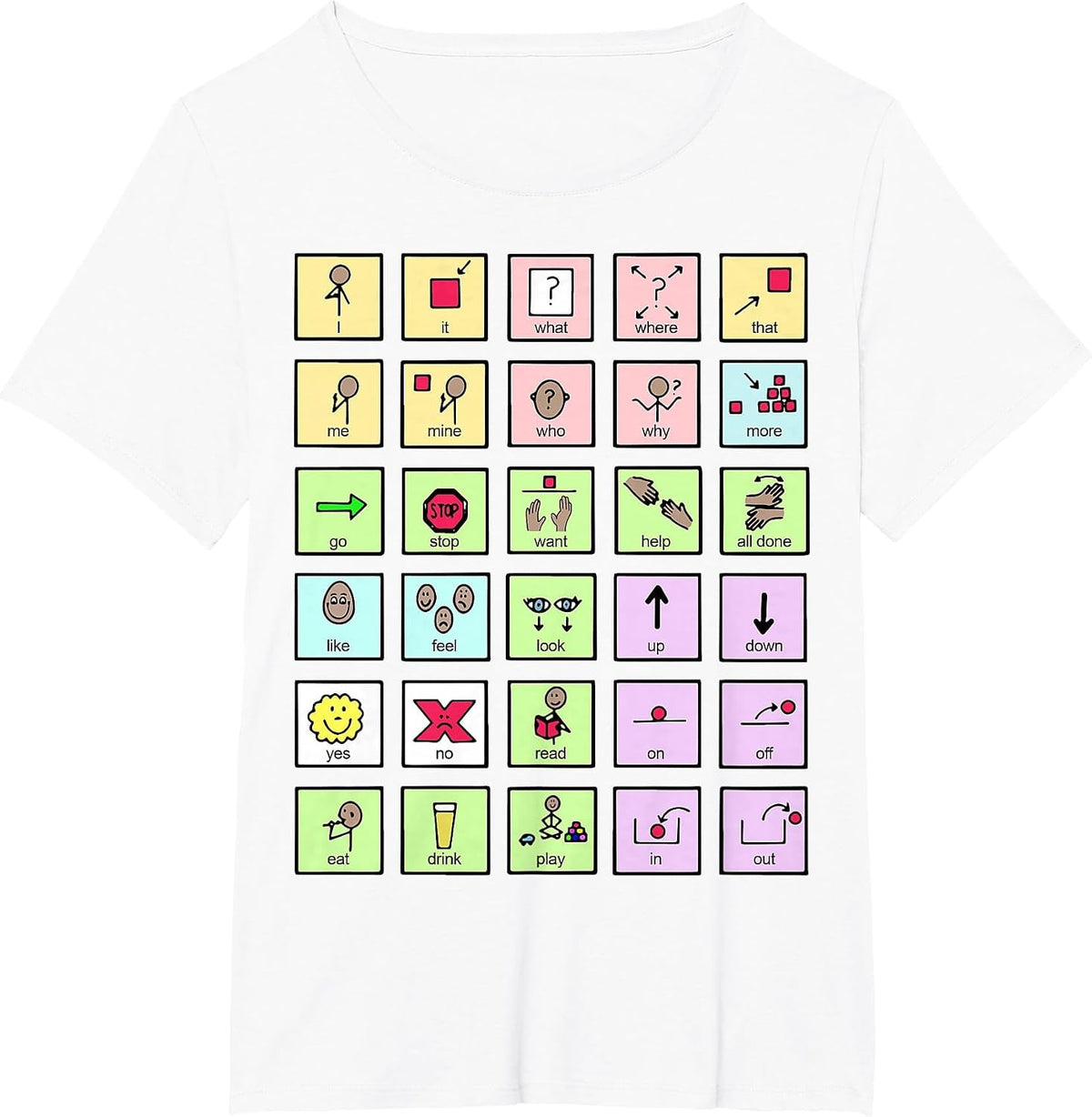 AAC Core Board Speech Pathology Speech Therapist T-Shirt - White