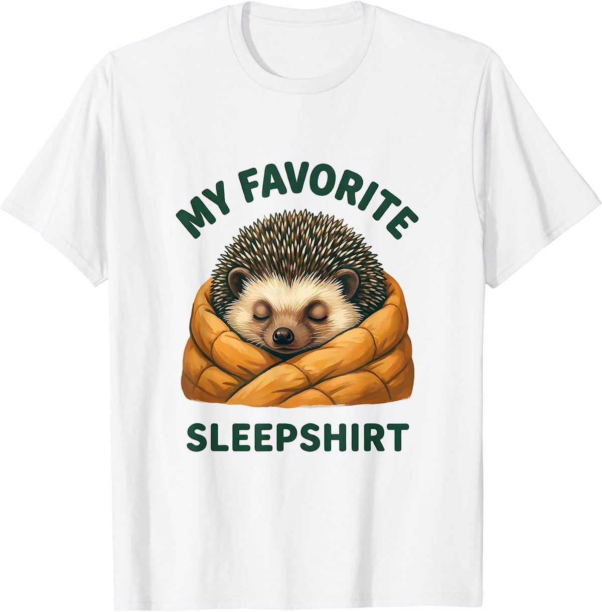 My Favorite Sleepshirt Cute Storybook Hedgehog Sleepwear T-Shirt - White