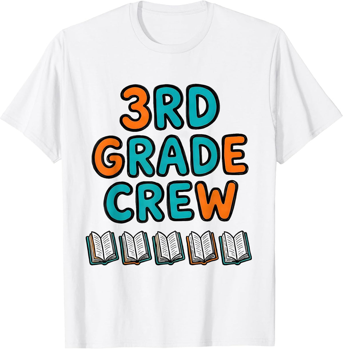 Men's 3rd Grade Crew Funny Teacher Back To School Grade-Level Team T-Shirt - White