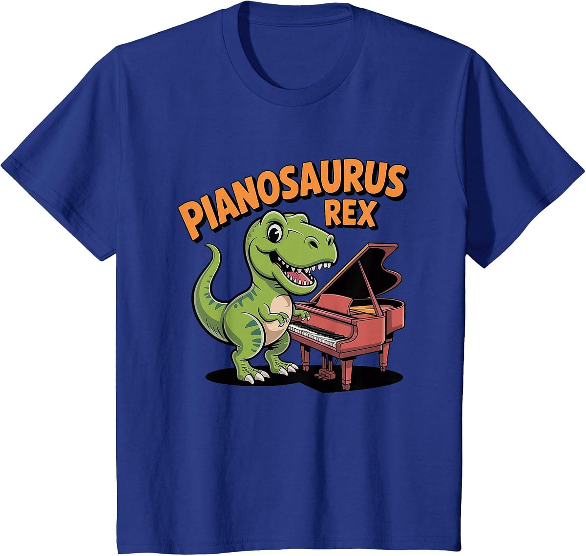 Pianosaurus Rex - Funny Dinosaur Piano Player Pianist Music T-Shirt - Royal Blue